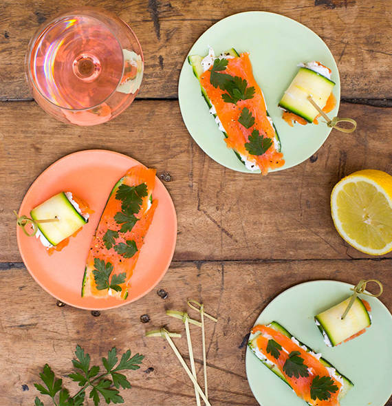 Salmon Courgette Rolls