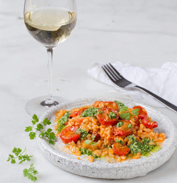 Tomato risotto with chervil pesto