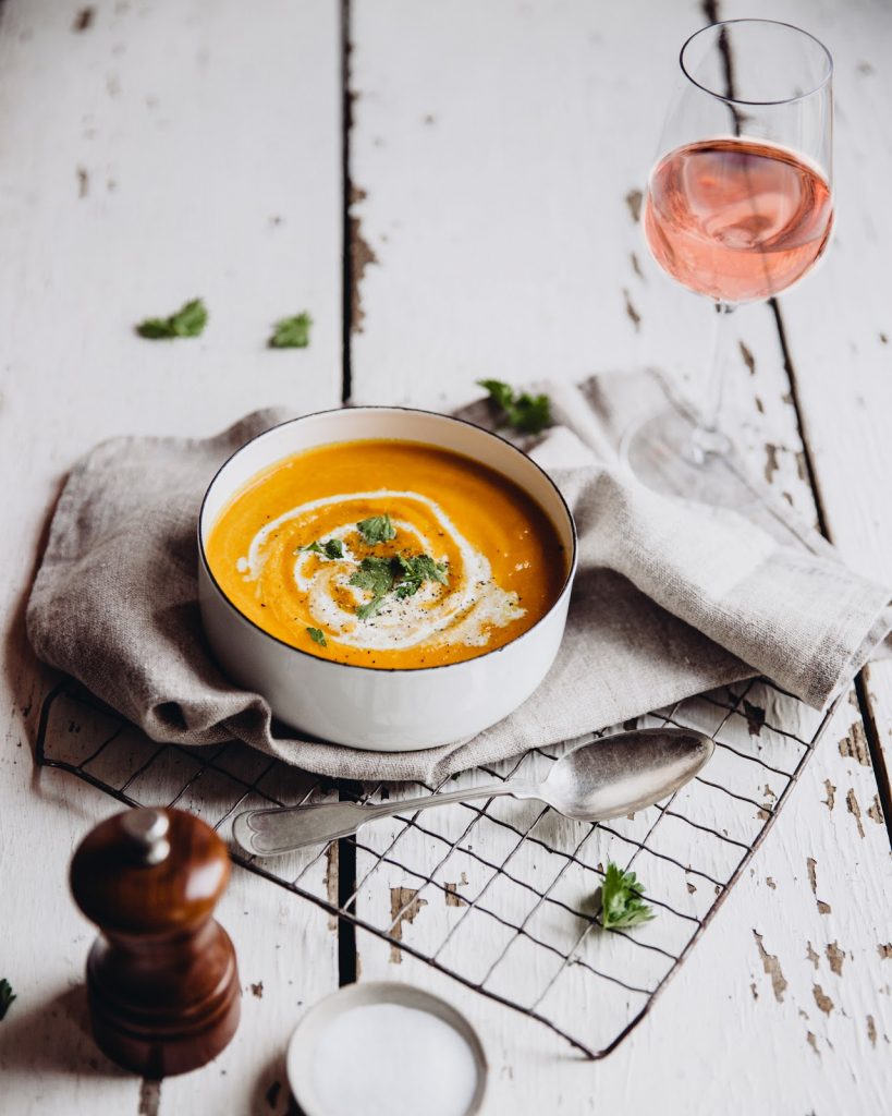 soup and rosé