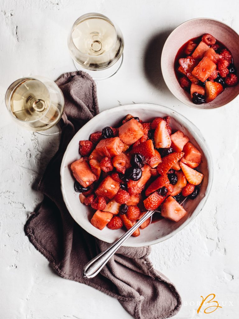 vin fraise salade