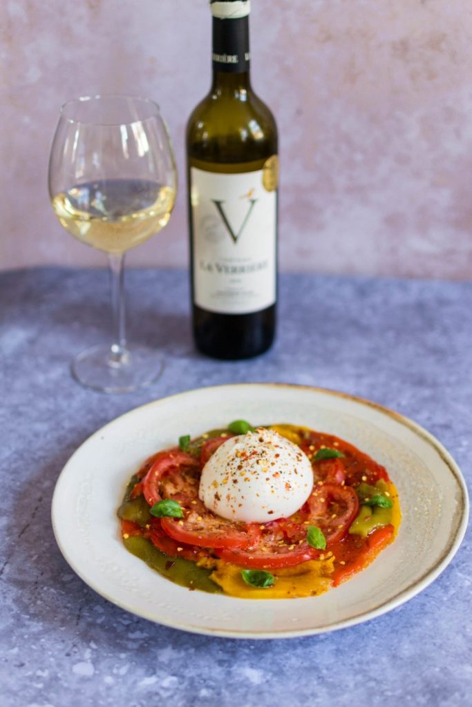 vin blanc burrata