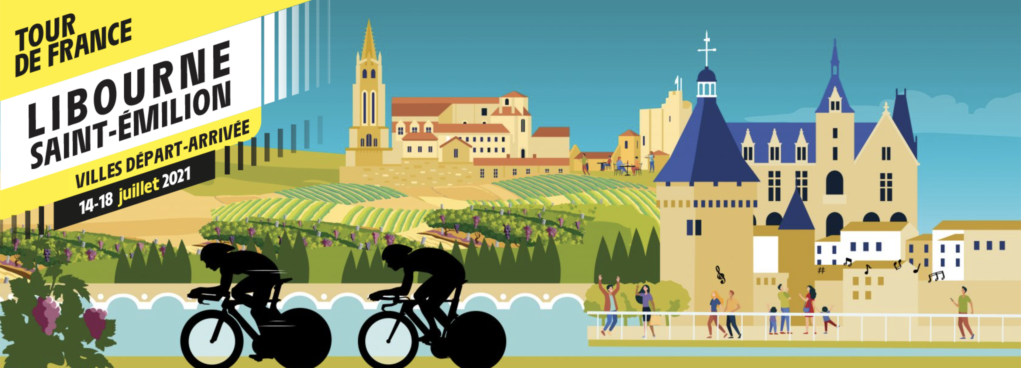 Du 14 au 18 juillet, Saint-Émilion et ses vignerons accueillent le Tour de France !