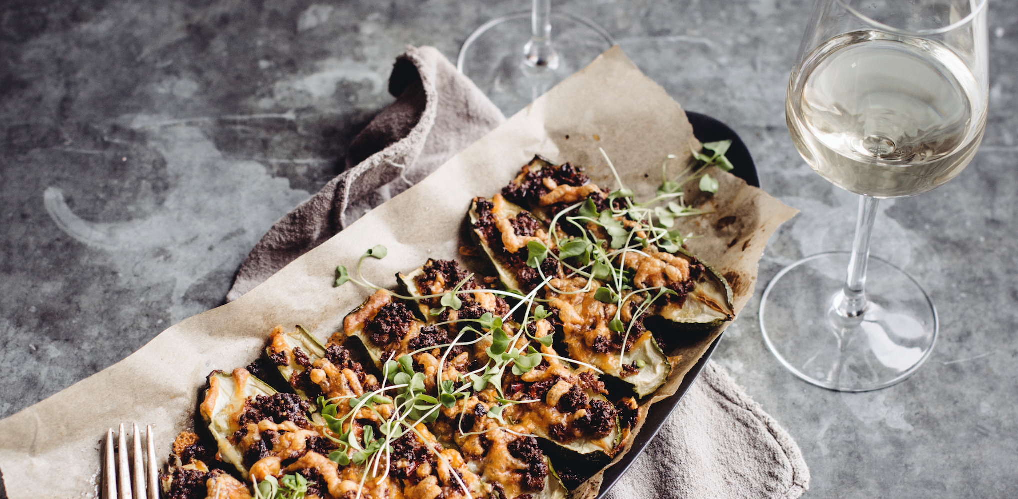 Rezept: Gefüllte Zucchini mit und ohne Fleisch