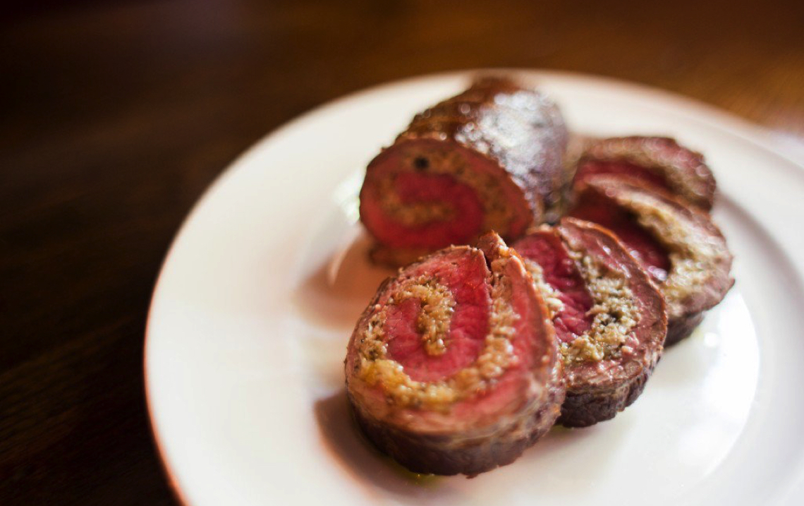 Oyster Mushroom Stuffed Flat Iron Roast [RECIPE]